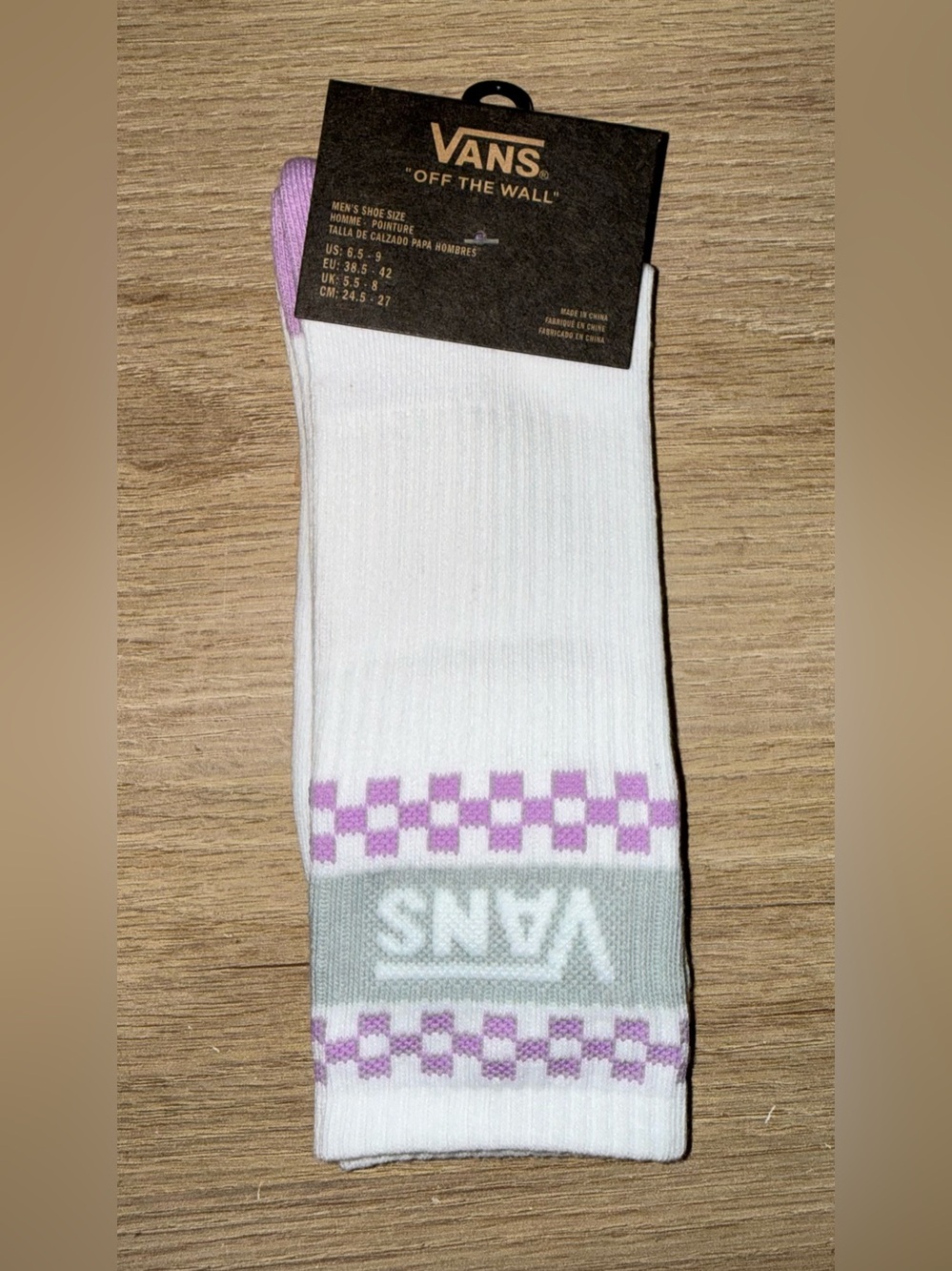 NWT VANS OFF THE WALL Checkerboard Crew Socks.Size 6.5-9.(Unisex).